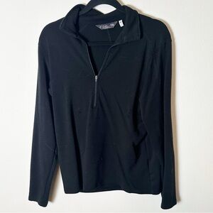 Ibex Men's Long Sleeve Quarter Zip Merino Wool Top Black Medium